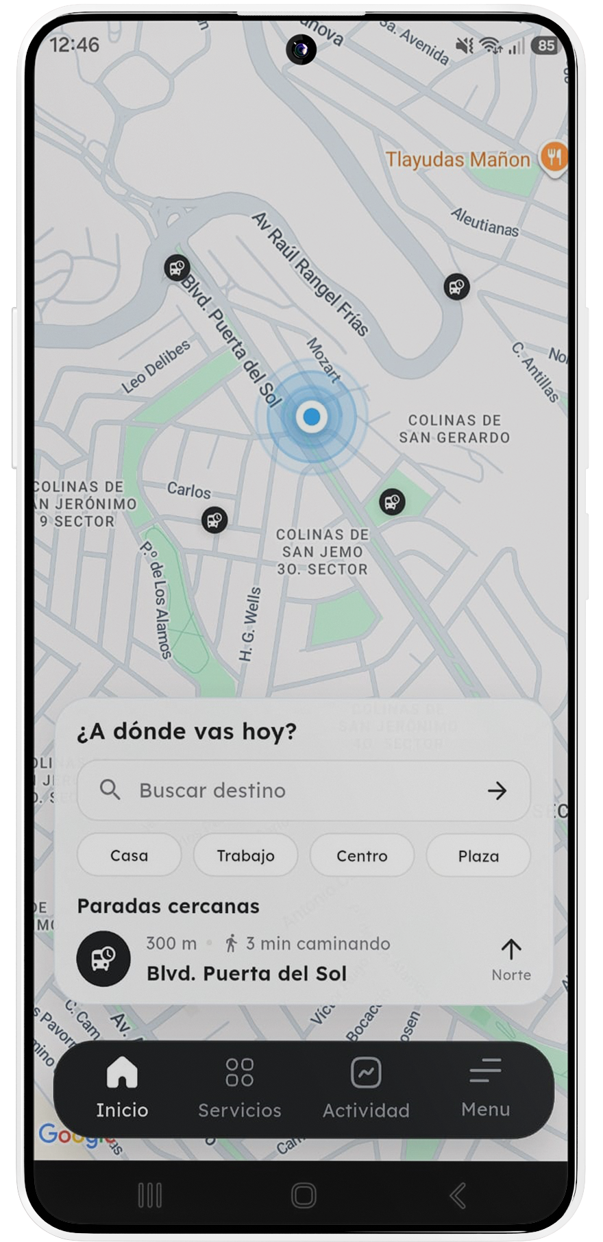 Escribe a dónde vas